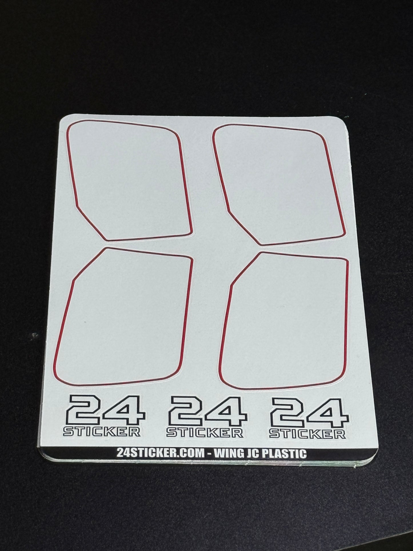 WING WALLS JC PLASTIC ( 2 SETS ) WHITE WITH COLORED LINES