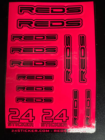 Custom Sheet REDS RACING 4x6 ( PRE-CUT )